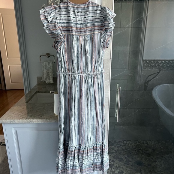 Veronica Beard Tinzia Striped Dress: Blue Multi - Picture 12 of 13